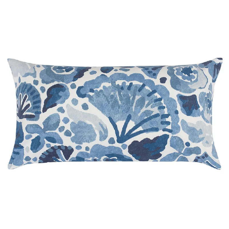 hand-stitched bamboo duvet-The Blue Watercolor Seascape Throw Pillow