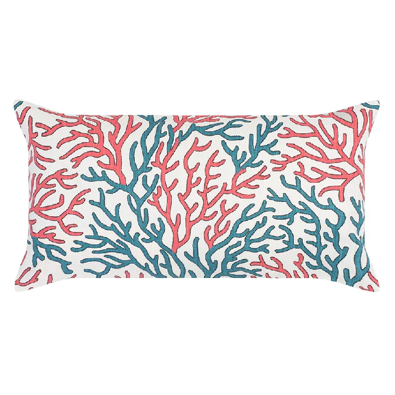 cooling jersey bed topper-The Coral and Teal Reef Throw Pillow