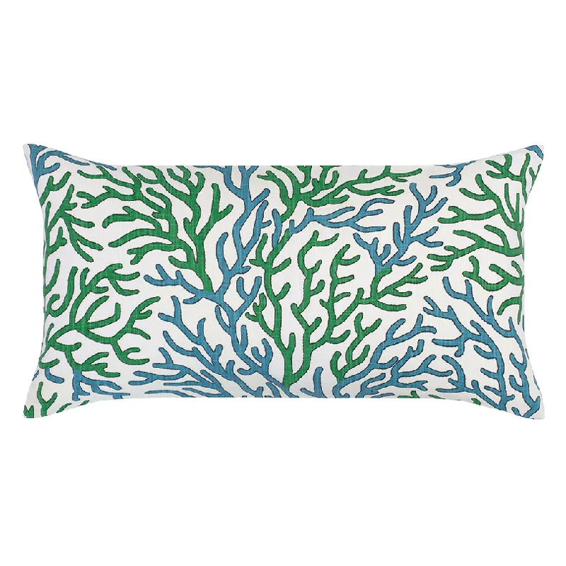 minimalist white comforter-The Green and Teal Reef Throw Pillow