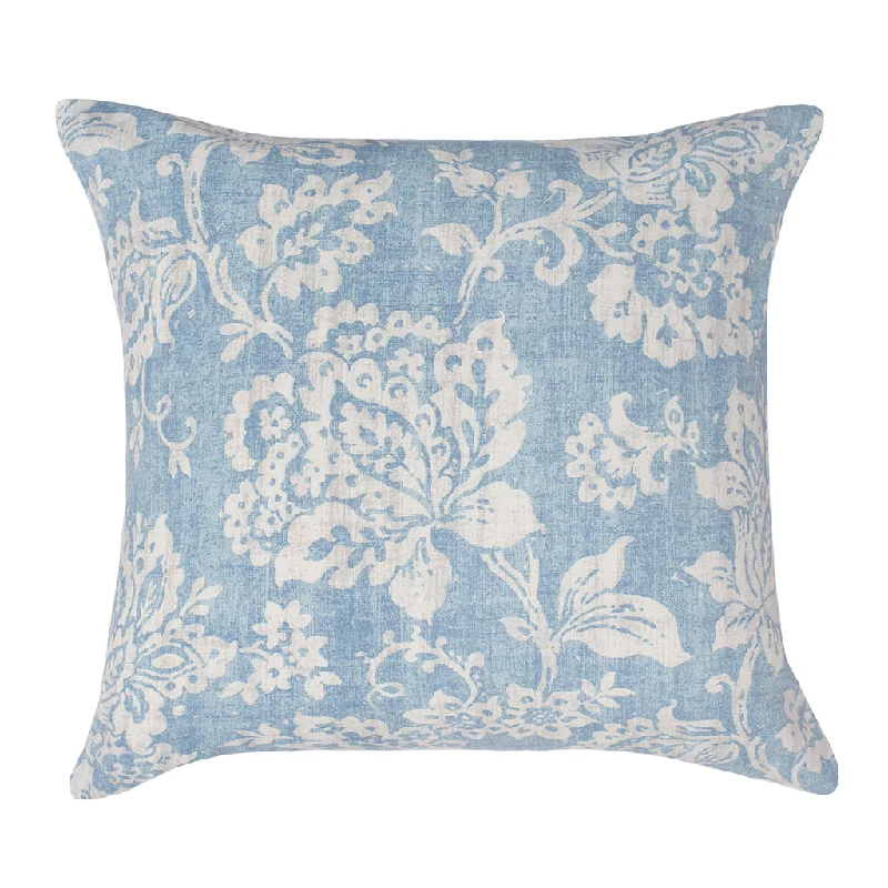 hypoallergenic wool pillow-The Light Blue Blossom Square Throw Pillow