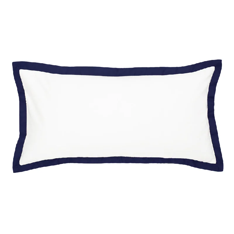 organic flannel blanket-The Linden Navy Blue Throw Pillow