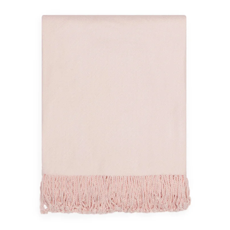 modern striped pillow-The Pale Pink Solid Fringed Throw Blanket