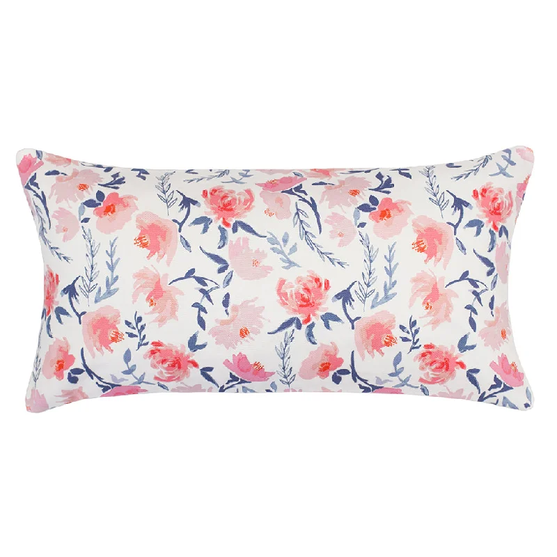 minimalist gray throw-The Pink and Blue Botanical Throw Pillow