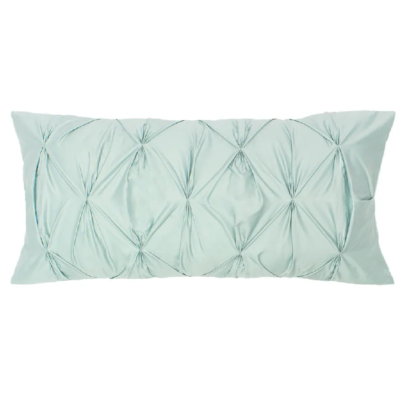 modern striped bedspread-The Porcelain Green Pintuck Throw Pillow