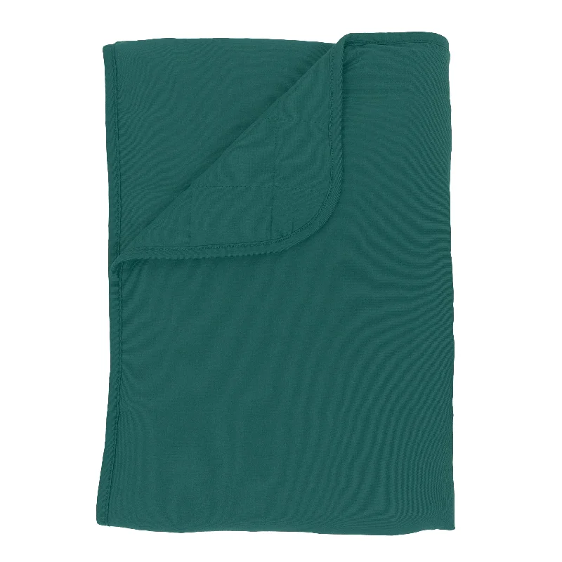 silky bamboo comforter-Toddler Blanket in Emerald 1.0