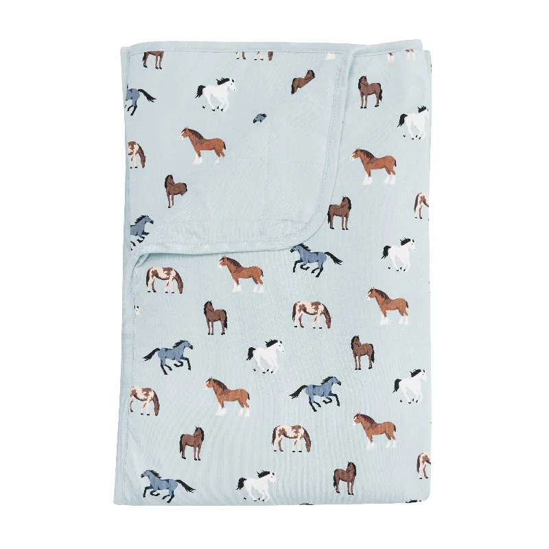 cozy cotton bed set-Toddler Blanket in Horse 1.0