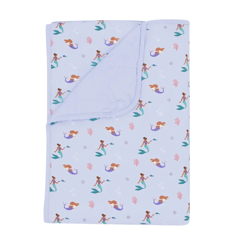 handwoven linen sheets-Toddler Blanket in Mermaid 1.0