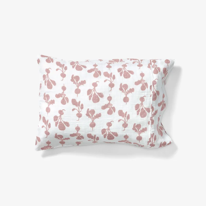 lightweight bamboo throw-Toddler Pillowcase - Radish | Mauve