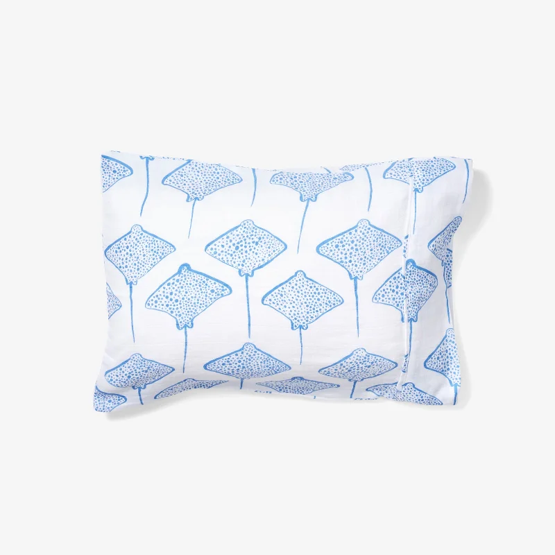 luxury satin duvet-Toddler Pillowcase - Stingray | Marine