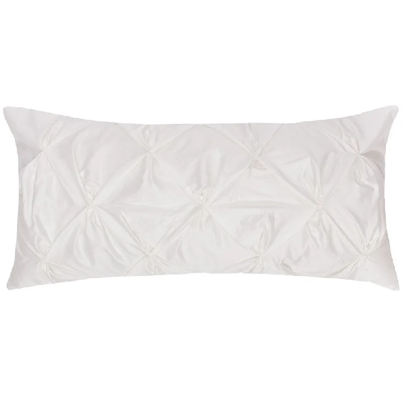 warm flannel mattress topper-White Pintuck Throw Pillow