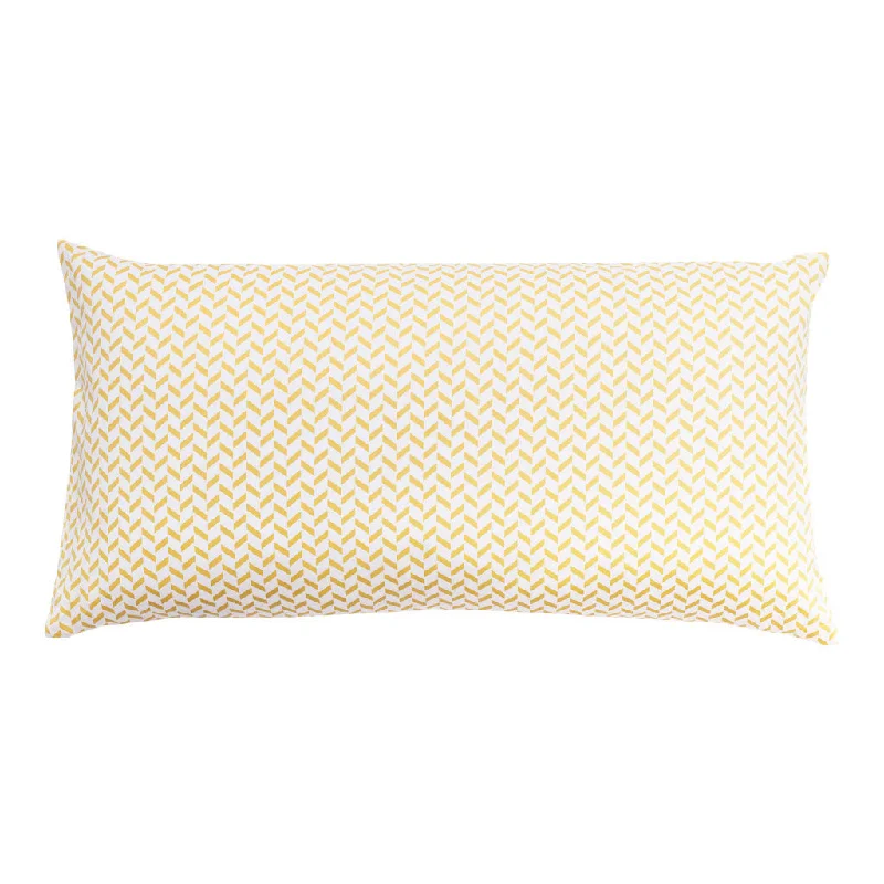 cooling microfiber bed set-Yellow Herringbone Throw Pillow