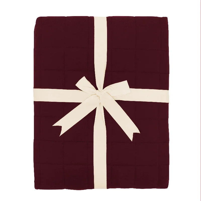 luxury Egyptian cotton bedspread-Youth Blanket in Burgundy 2.5