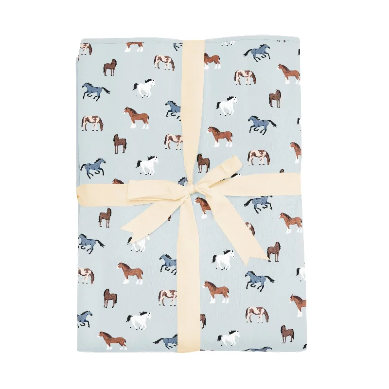 minimalist gray bed set-Youth Blanket in Horse 2.5