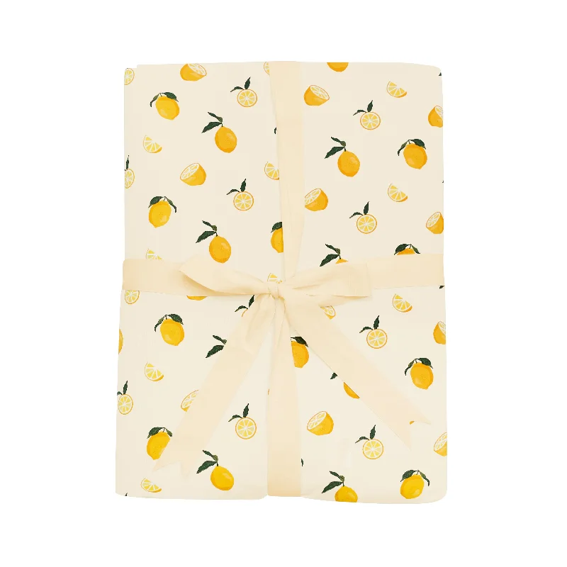 thick fleece bedspread-Youth Blanket in Lemon 1.0