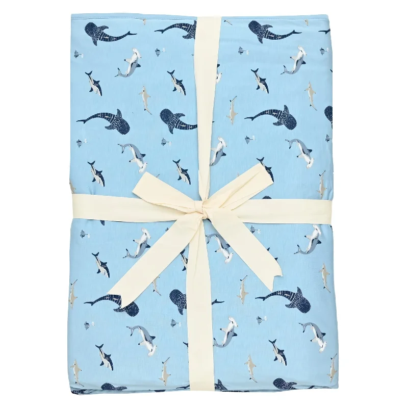 lightweight flannel sheets-Youth Blanket in Stream Shark 1.0