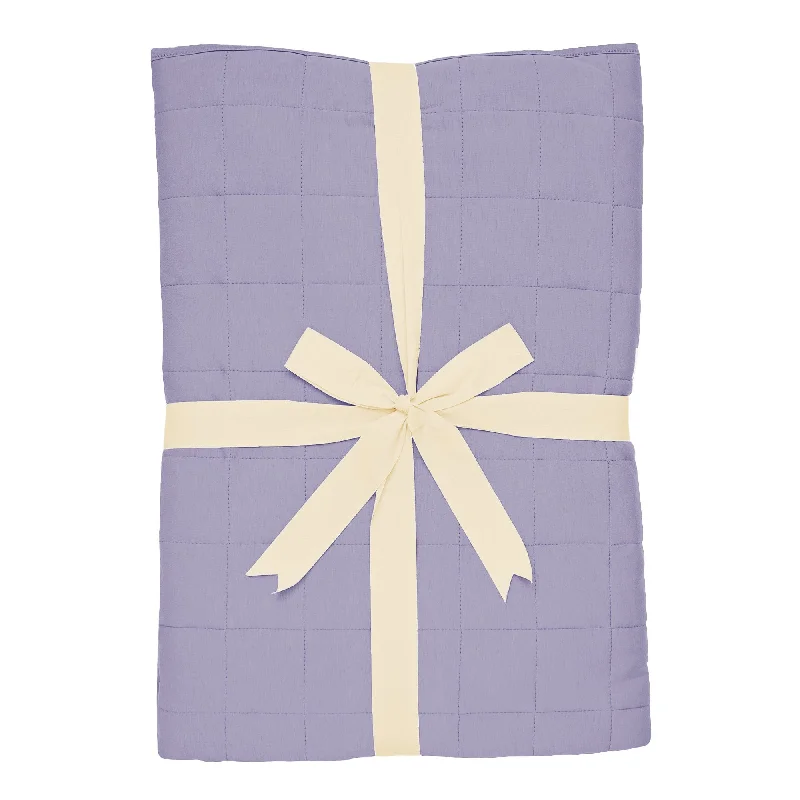 luxury fleece quilt-Youth Blanket in Taro 2.5